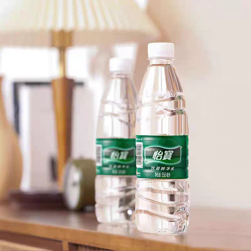 怡宝纯净水整箱520ml*24瓶纸箱塑膜会议户外运动团建饮用非矿泉水